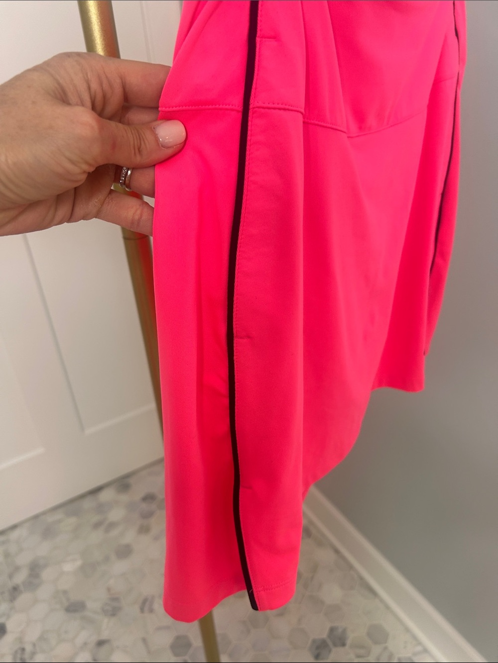 Nike Neon Pink Athletic Skirt with Black Trim - Picture 3 of 3